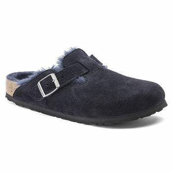 Dámské Boston Birkenstock Semišové Læder Tmavě Blankyt | CZ 321RVD